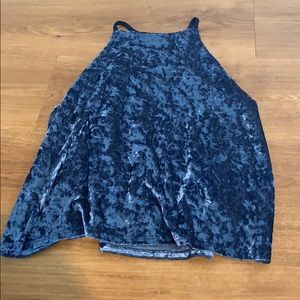 velvet navy blue flowy tank top